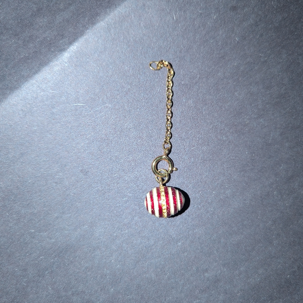 Vintage Joan Rivers enamel egg charm and necklace extender